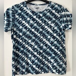 EUC Lands' End Women's Blue Tie-Dye T-shirt Style Top - Size M (10-12)
